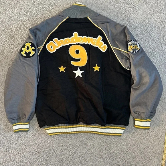 Y2K Akademiks Varsity Jacket Mens Medium Double Sided Quilted Lining 90s - Picture 16 of 16